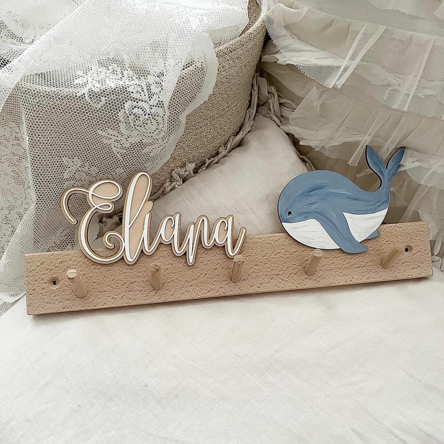 Wardrobe 3D double lettering whale