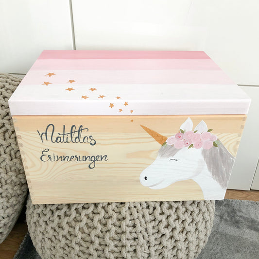 Kiste Einhorn Sterne - Wood Kids World