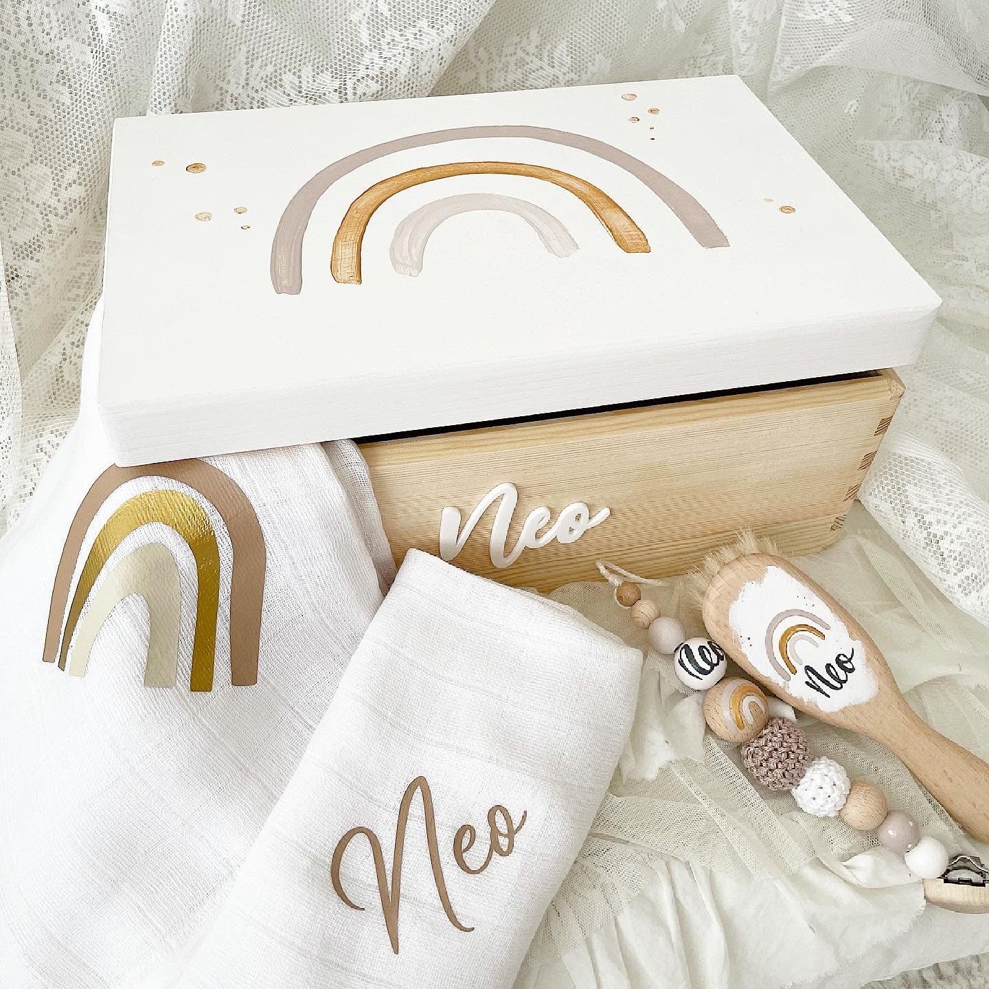 Kiste Rainbow Beige - Wood Kids World