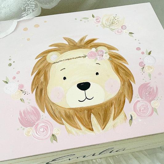 Kiste Löwen Mädchen - Wood Kids World