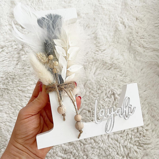 Boholetters grey-white - Wood Kids World