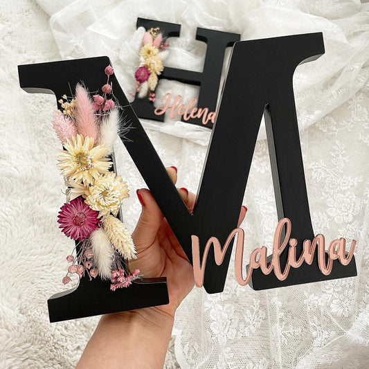 Flowerletters Black Edition Rosé - Wood Kids World