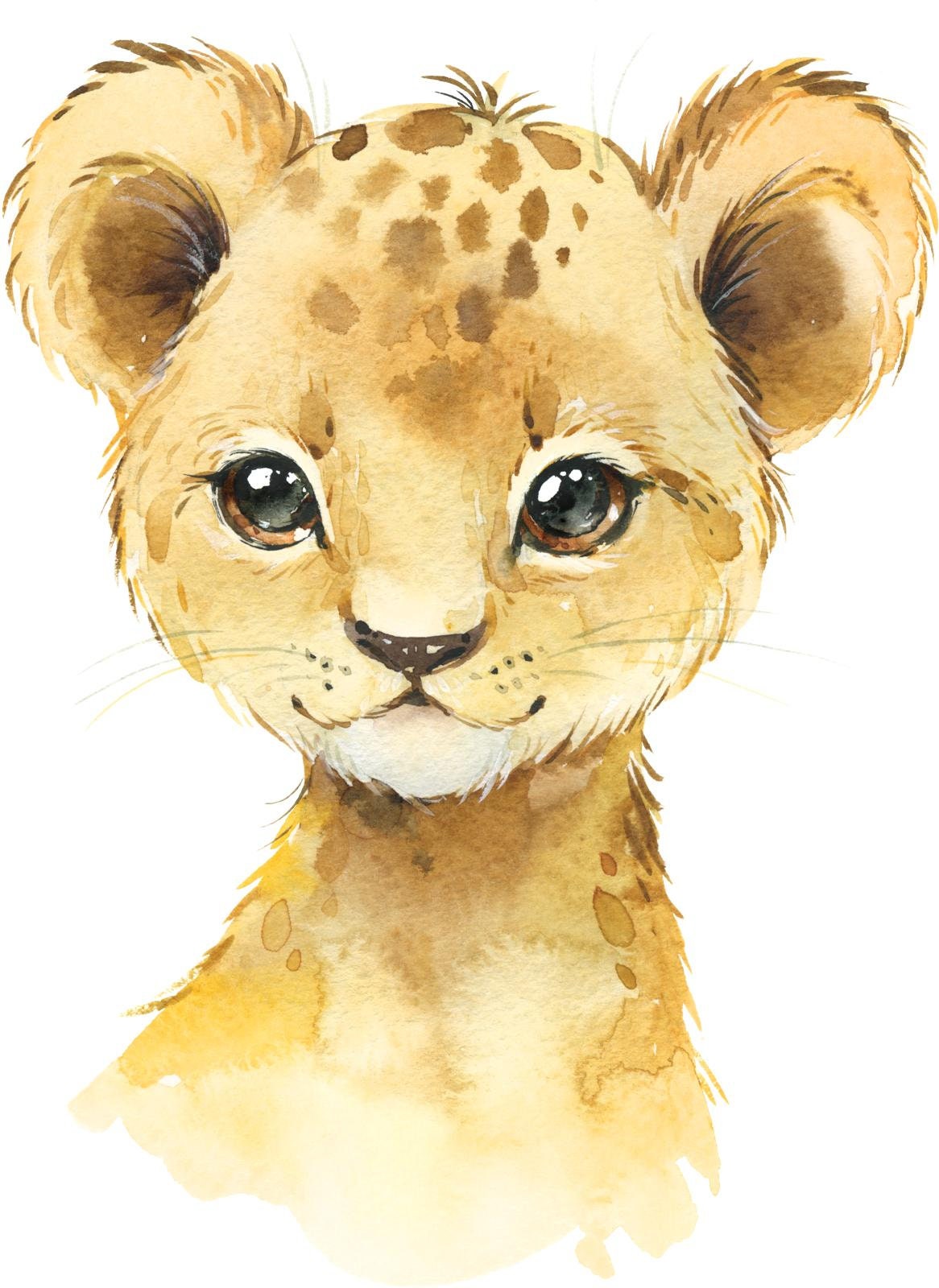 Geburtstagstablett - Baby Löwe Profil - Wood Kids World