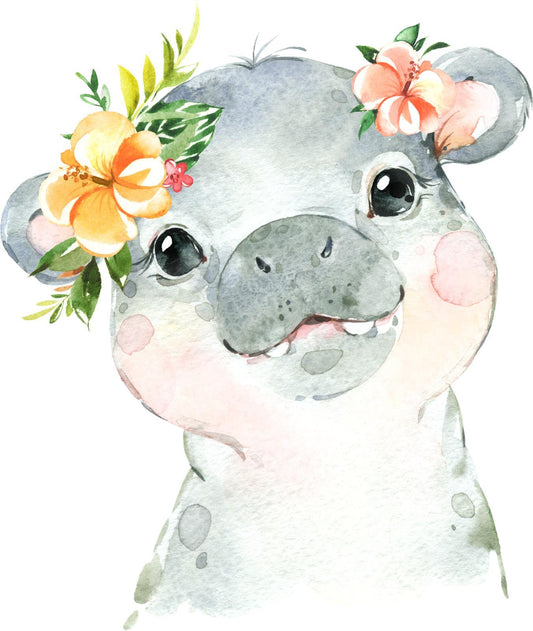 Geburtstagstablett - Nilpferd - Wood Kids World