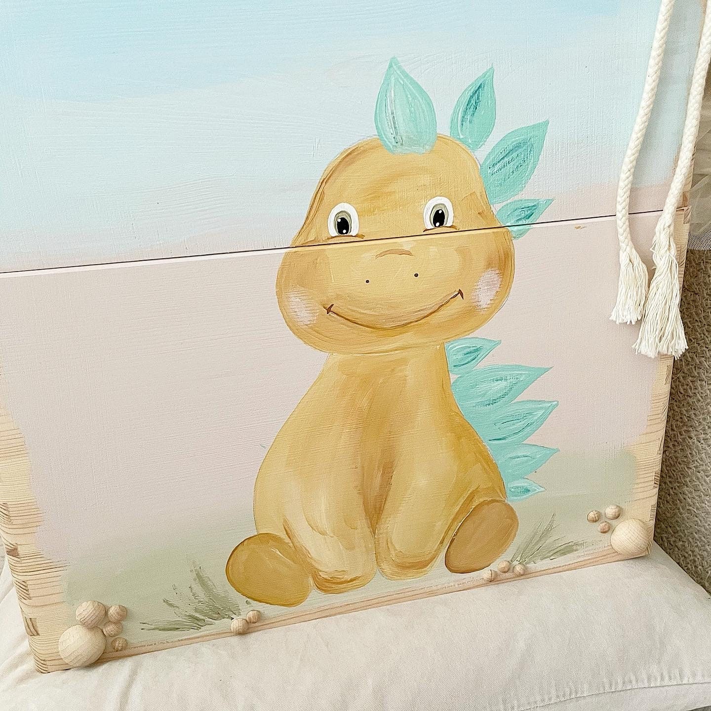 Stapelkiste Groß 3er Dino 3D Name - Wood Kids World