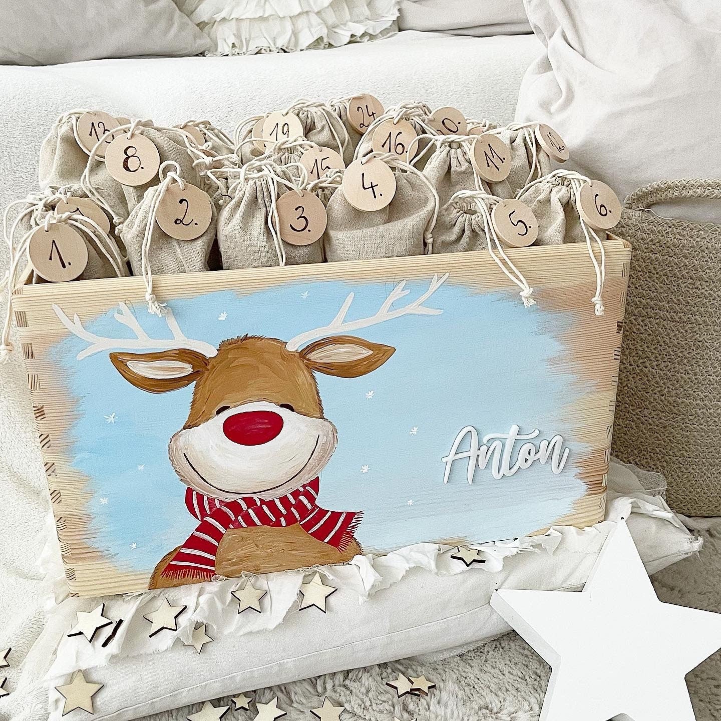 Elch Adventskiste Spielzeugkiste - Wood Kids World