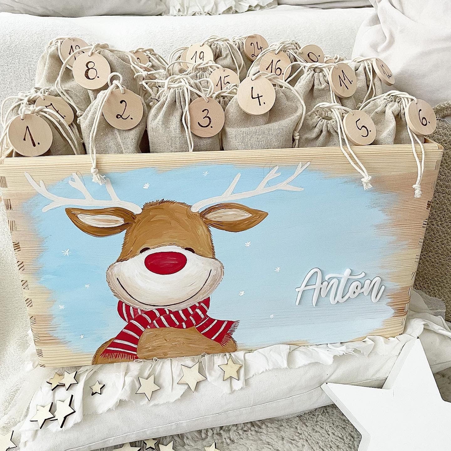Elch Adventskiste Spielzeugkiste - Wood Kids World