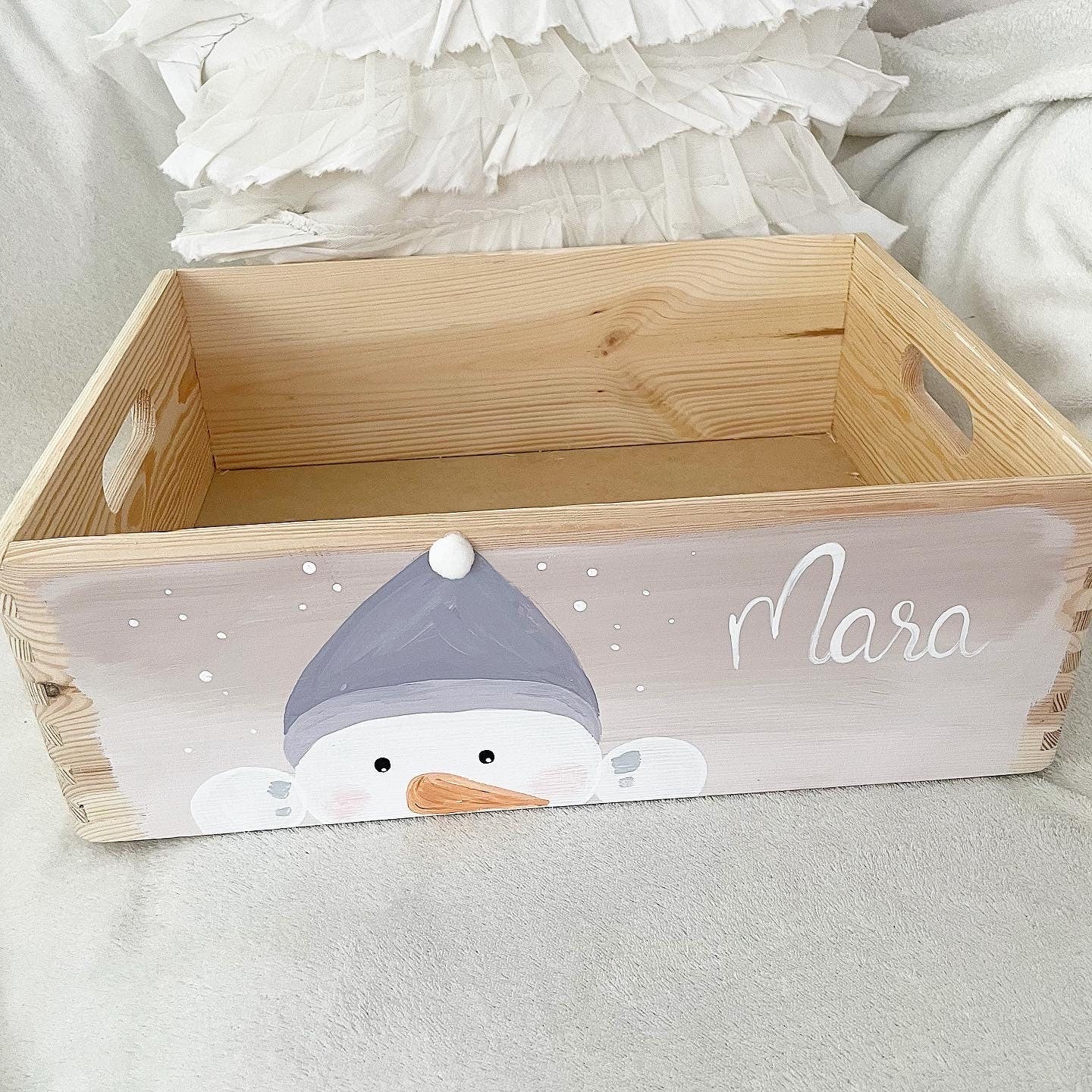 Schneemann Adventskiste lila - Wood Kids World