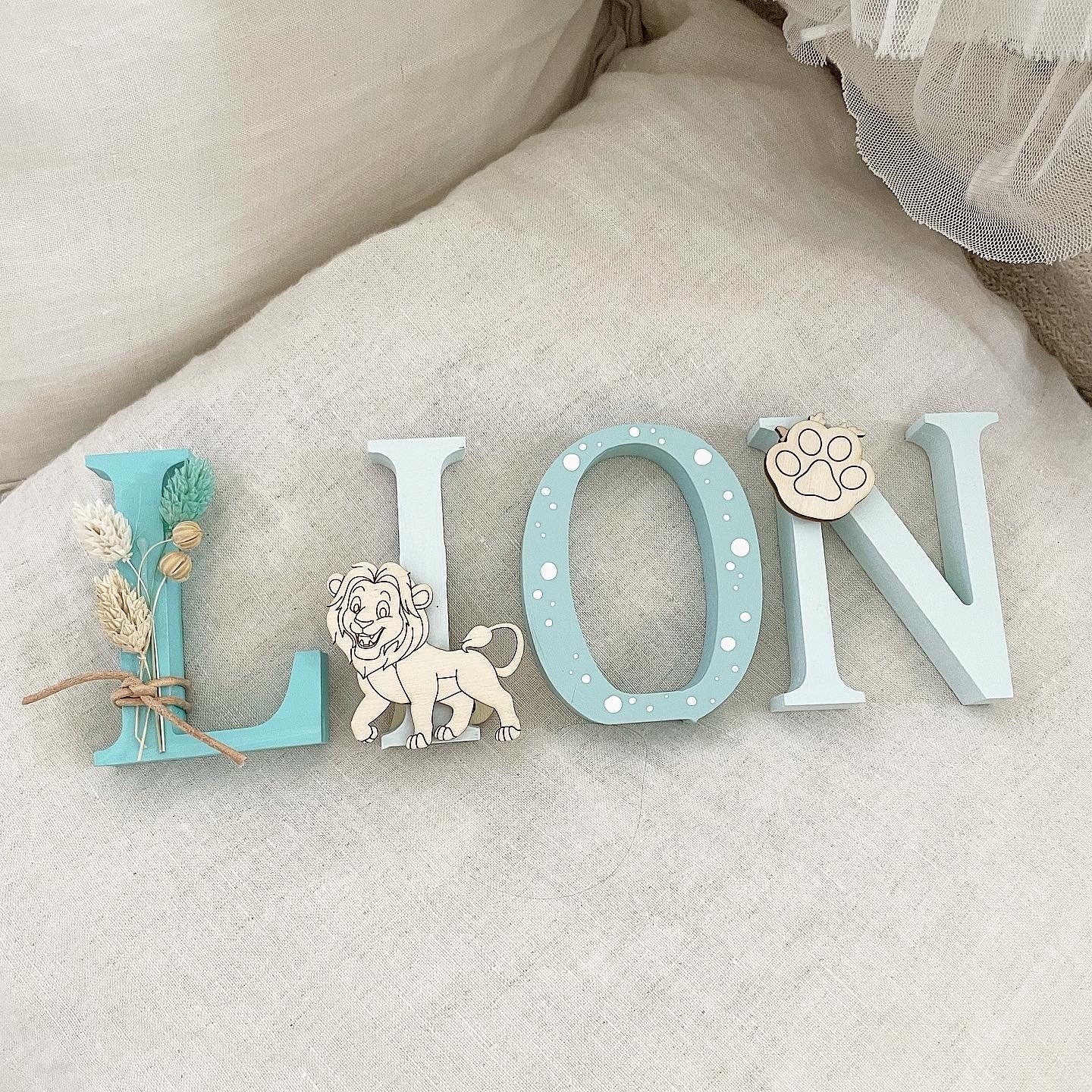 Türname Löwe Mint Deko - Wood Kids World