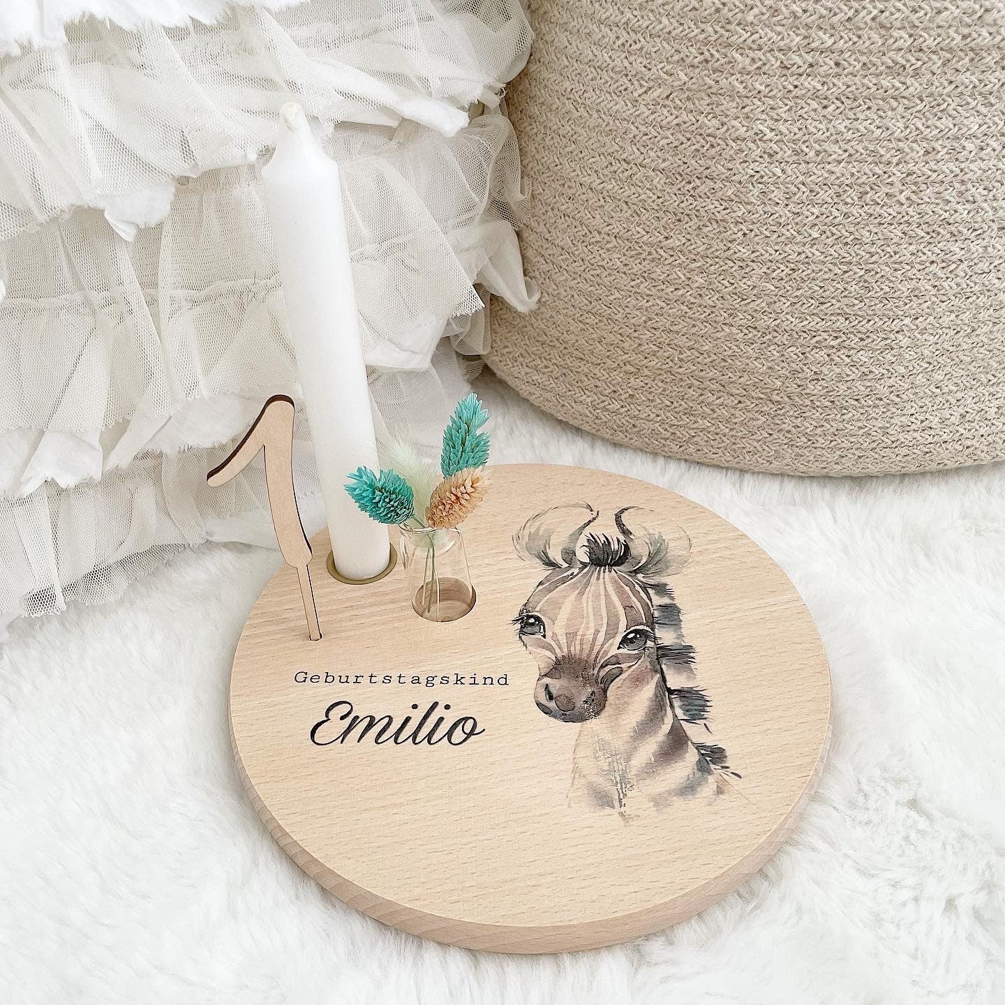 Geburtstagstablett - Zebra - Wood Kids World