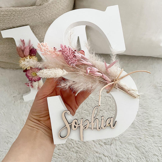 Pink Flowerletters - Wood Kids World