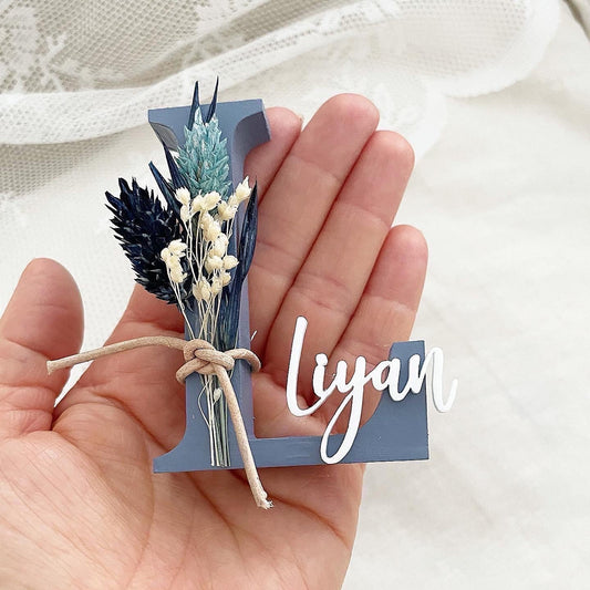 Mini Dark Blue Flowerletters Buchstaben - Wood Kids World