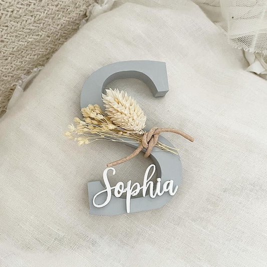 Mini Gray Flowerletters - Wood Kids World