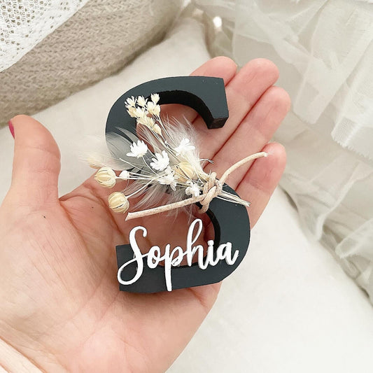 Mini Flowerletters Black Nature Buchstaben - Wood Kids World