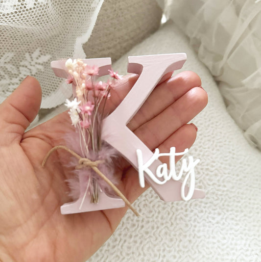 Mini Dusty Rosé Flowerletters Buchstaben - Wood Kids World