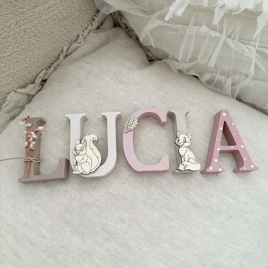 Türname Waldtiere Rosé Deko - Wood Kids World