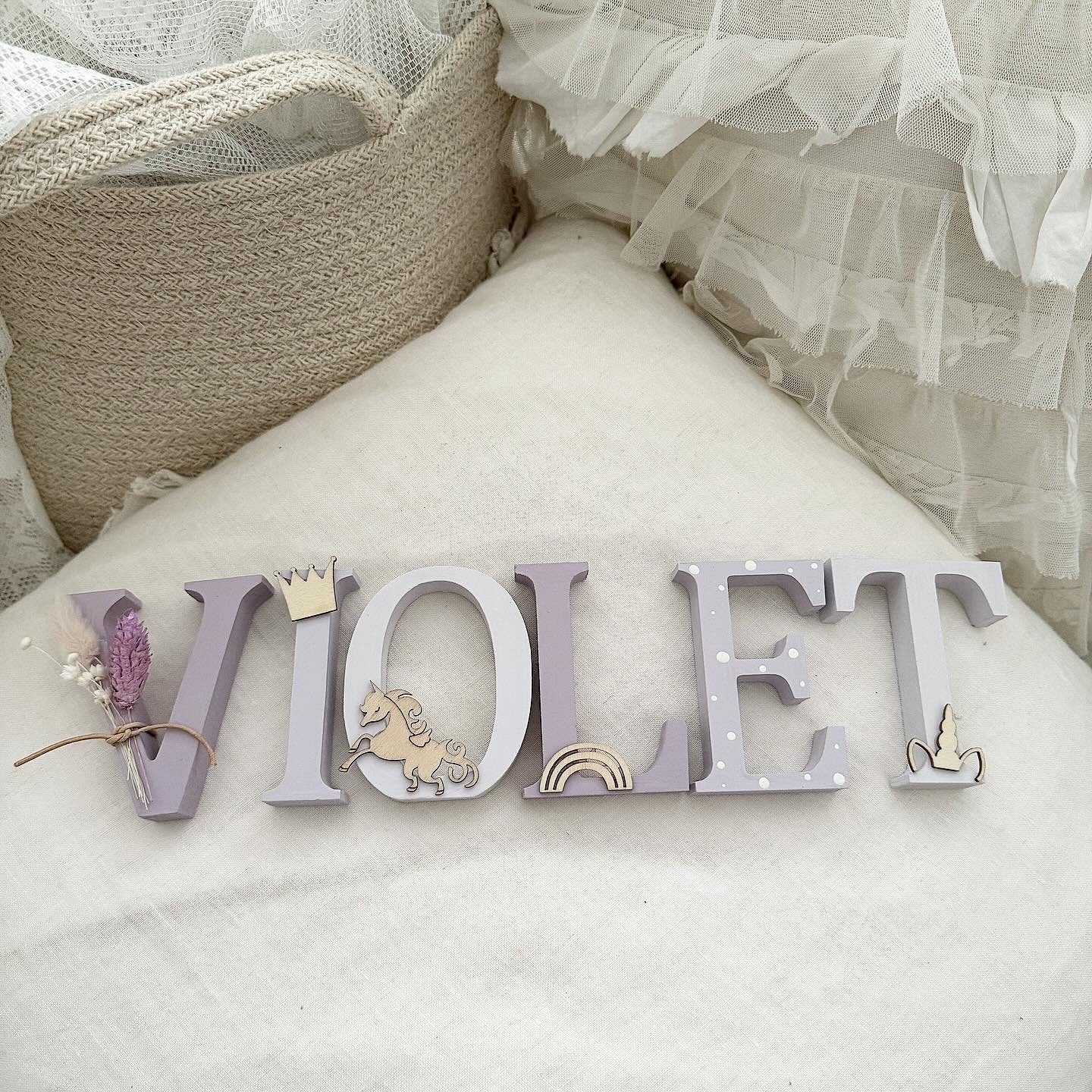 Türname Einhorn Violett Deko - Wood Kids World