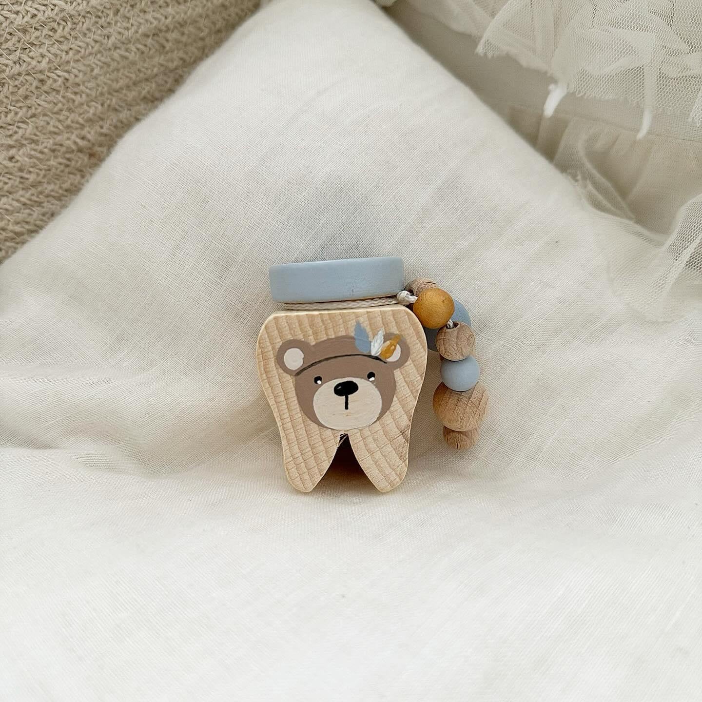 Zahndose, Lockendose Boho Bär - Wood Kids World
