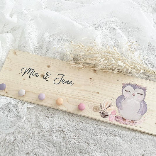 Garderobe Boho-Eule - Wood Kids World