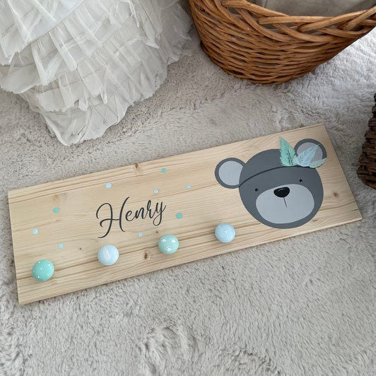 Garderobe Boho Bär - Wood Kids World