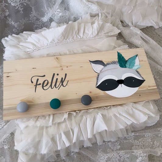 Garderobe Waschbär - Wood Kids World