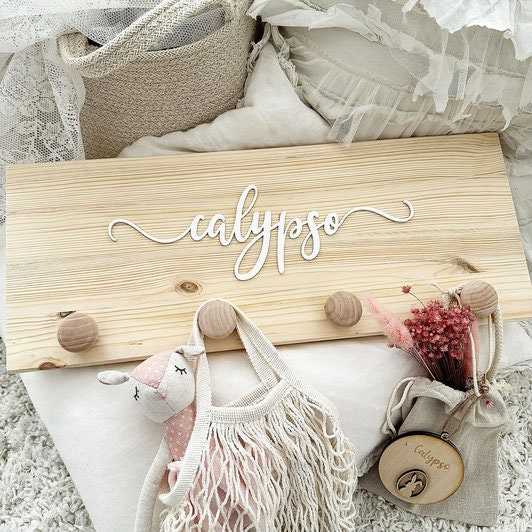 Garderobe 3D Schrift - Wood Kids World