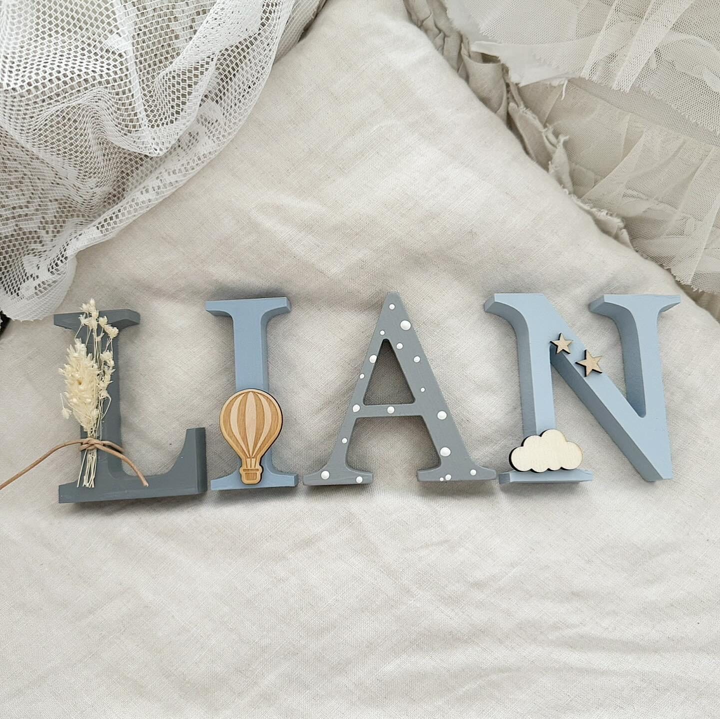 Türname Heißluftballon Blau/Grau - Wood Kids World