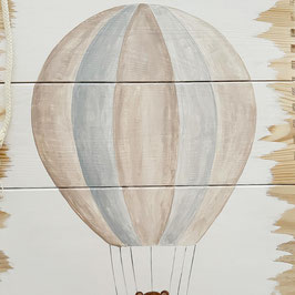 Stapelkiste Groß 3er Aquarell Heißluftballon
