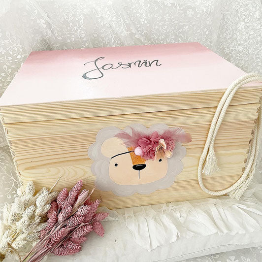 Box Lion Girl 3D Flowers