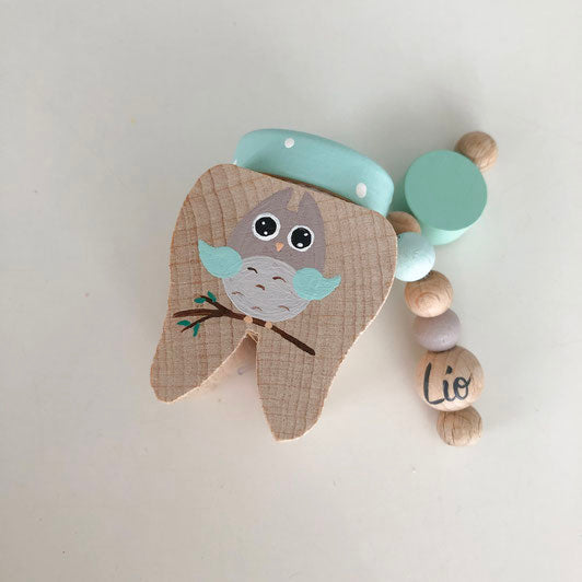 Tooth box, curl box owl branch