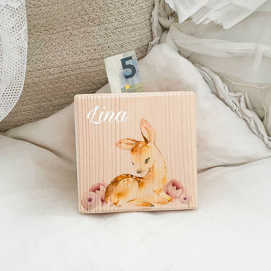 Spardose Würfel Reh