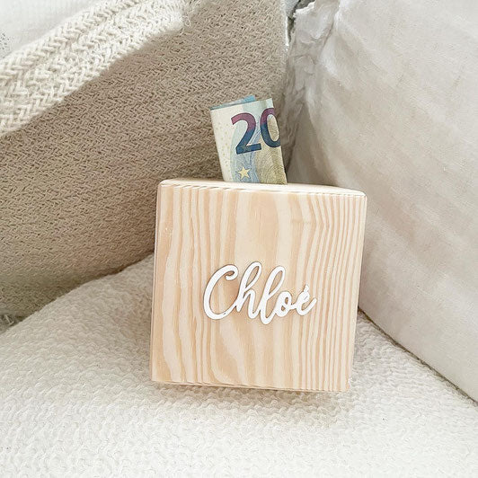 Hucha Cubo 3D Nombre