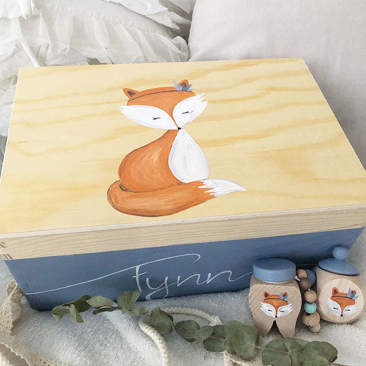 Kiste Fuchs bemalt