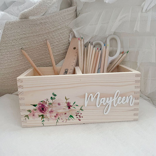 Caja de lápices Flores de primavera