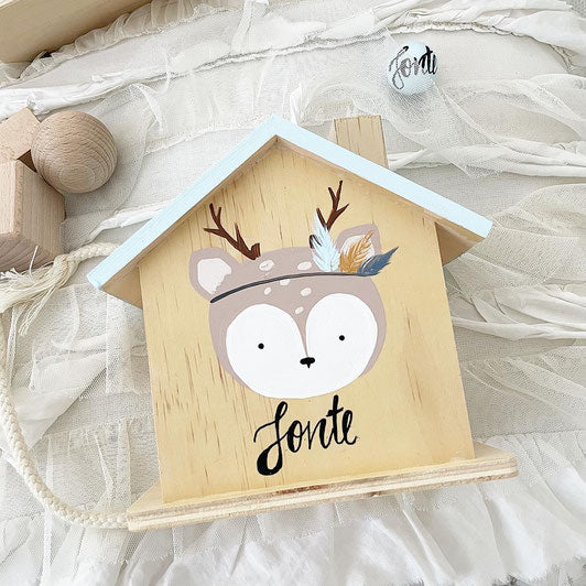 Spardose Boho Reh Federn