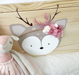 Kiste 3D Reh mit Blumen - Wood Kids World