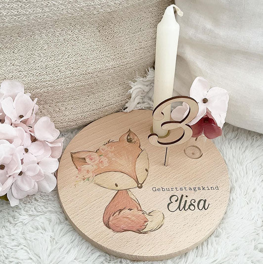 Geburtstagstablett - Fuchs Mädchen