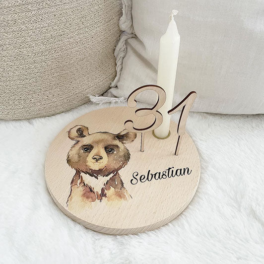 Geburtstagstablett - Braunbär