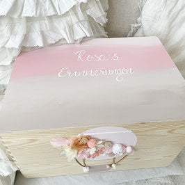 Caja 3D Globo con flores degradado rosa