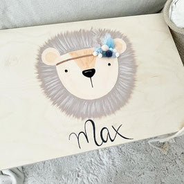 Kiste 3D Boho Löwe Pompoms - Wood Kids World