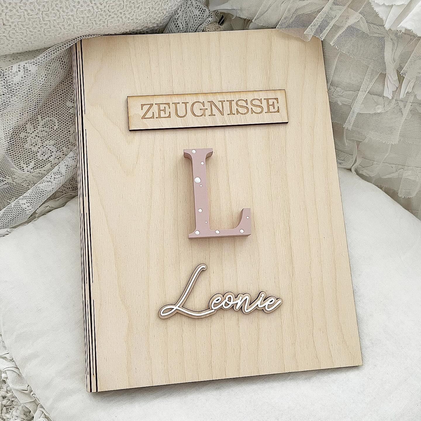 Zeugnismappe 3D Buchstabe Doppel 3D Name