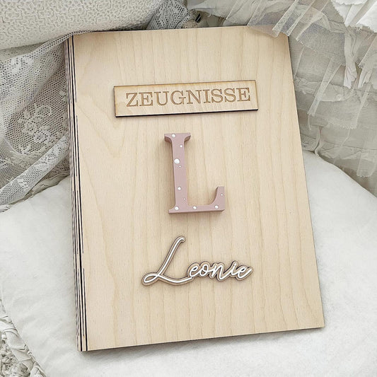 Zeugnismappe 3D Buchstabe Doppel 3D Name