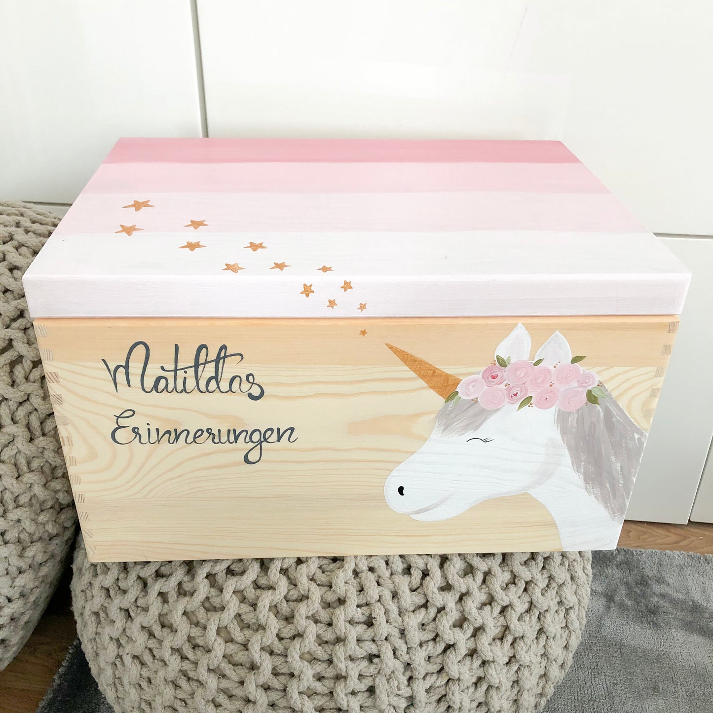 Kiste Einhorn Sterne - Wood Kids World