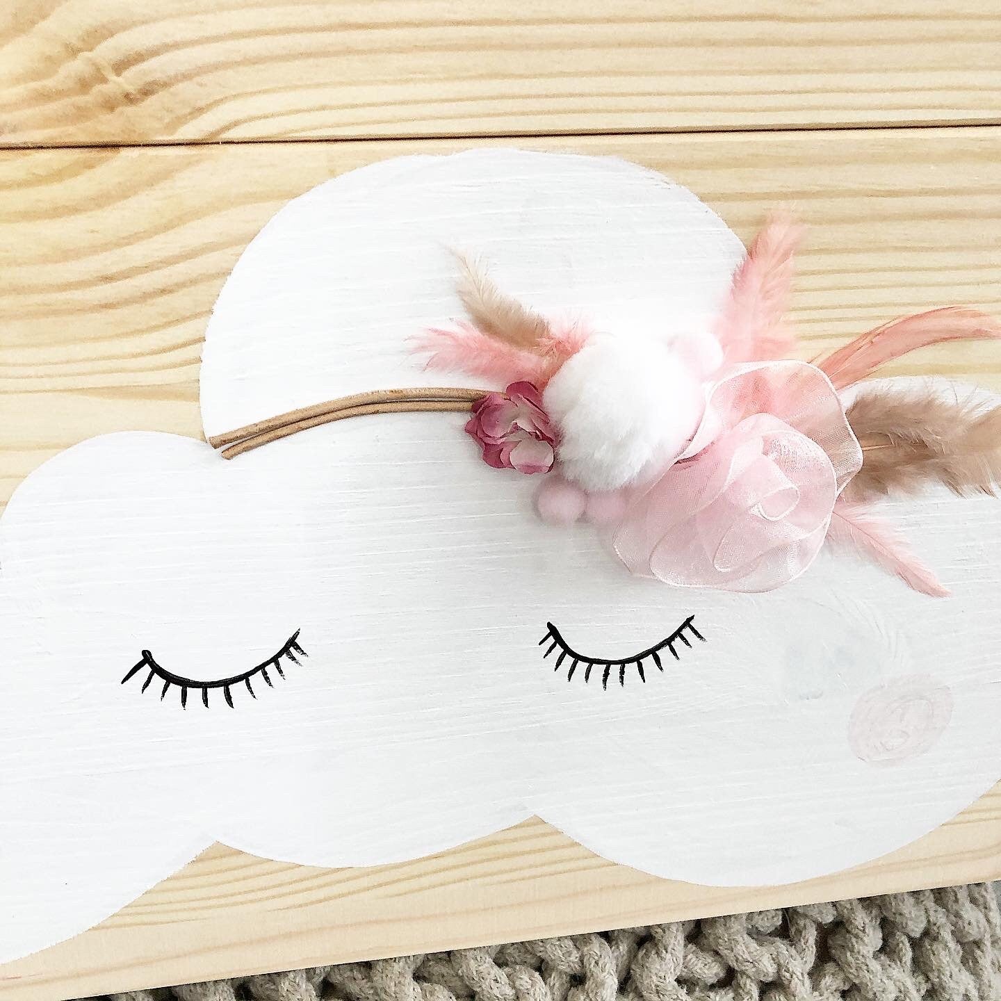 Kiste 3D Wolke mit Blumen - Wood Kids World