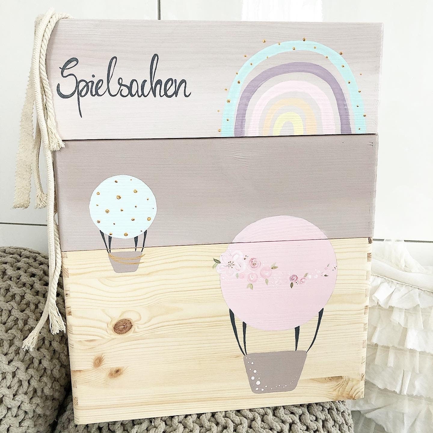 Stapelkiste Groß 3er Set Ballon - Wood Kids World