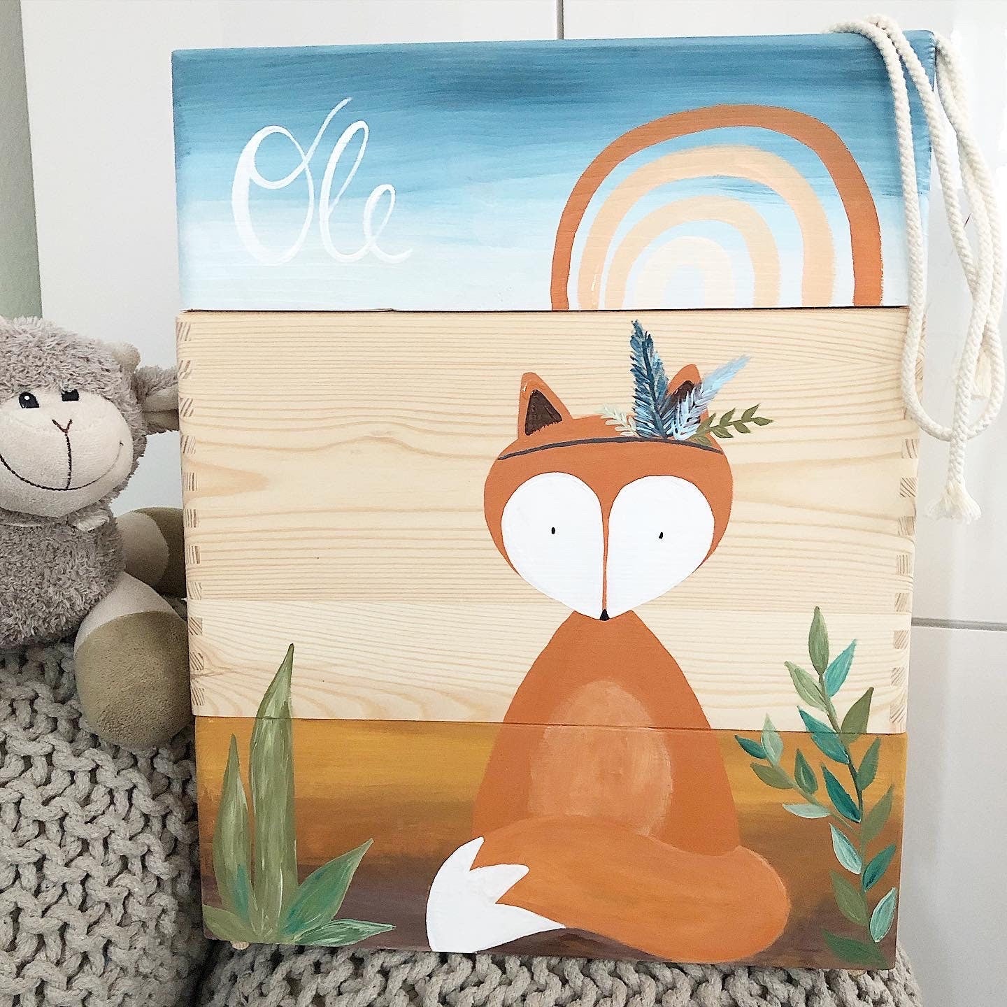 Stapelkiste Groß 3er Set Fuchs - Wood Kids World