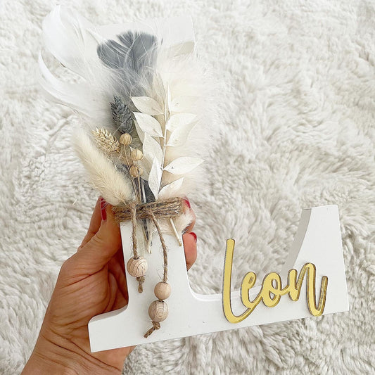Boholetters grey-white - Wood Kids World