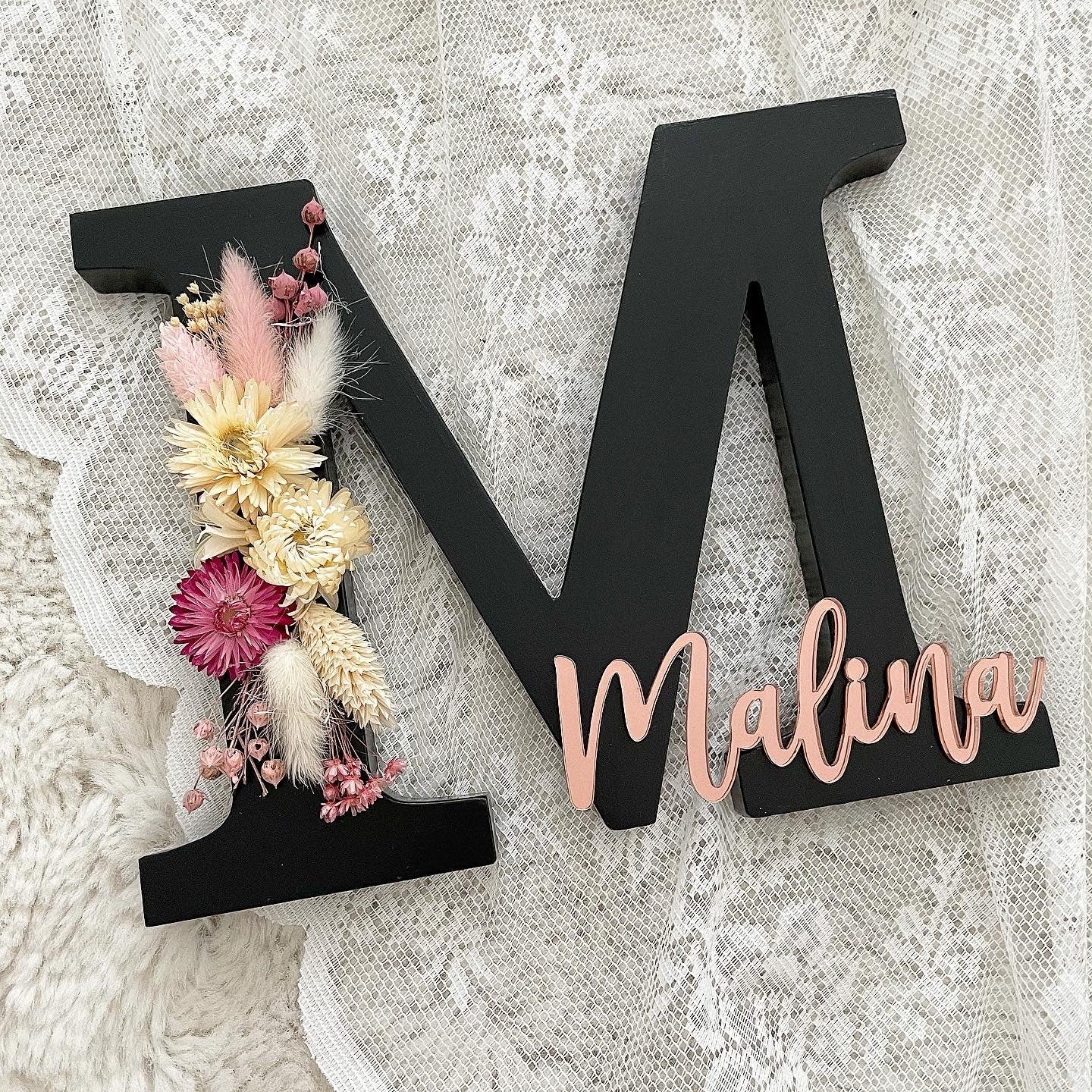 Flowerletters Black Edition Rosé - Wood Kids World
