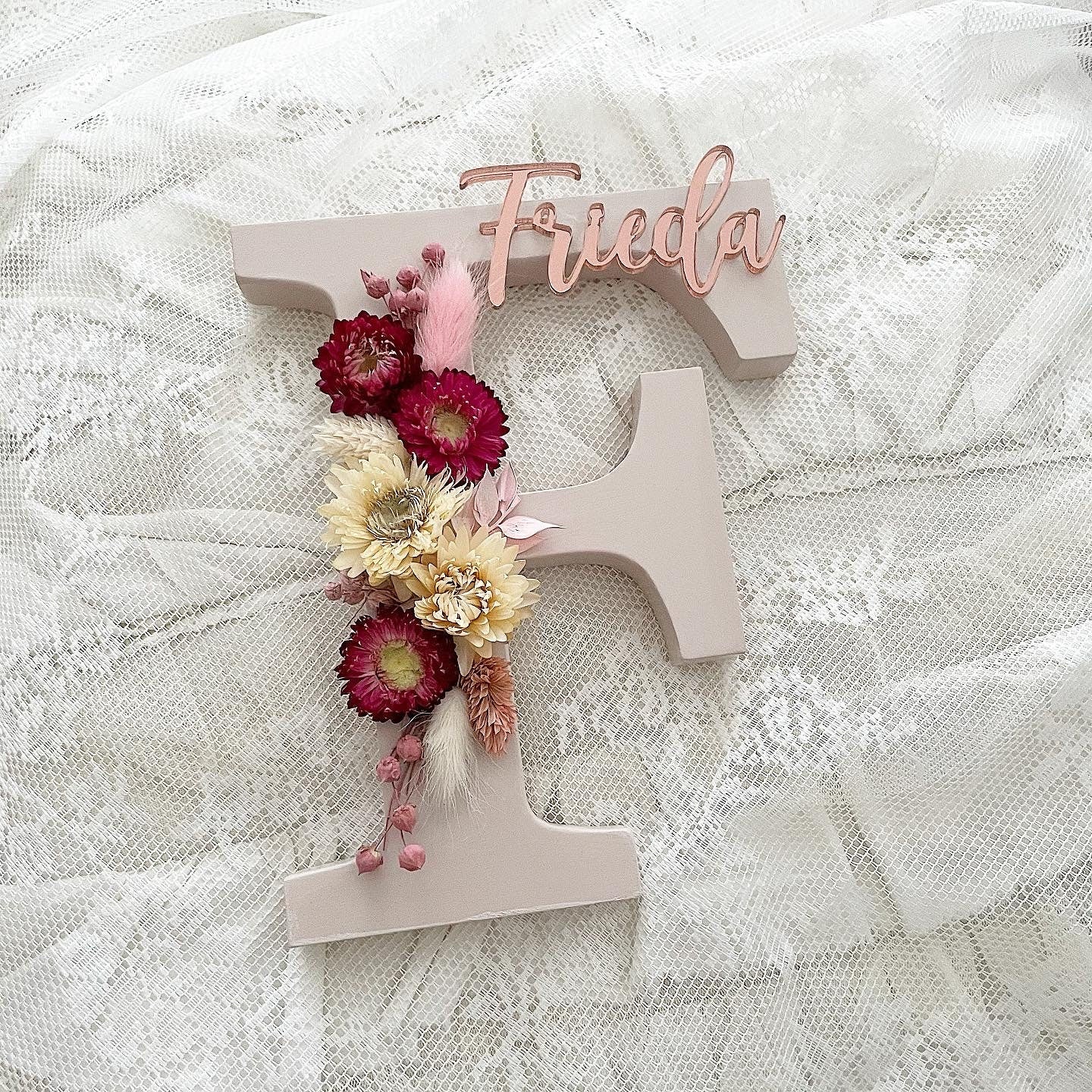 Dusty Beige Flowerletters - Wood Kids World