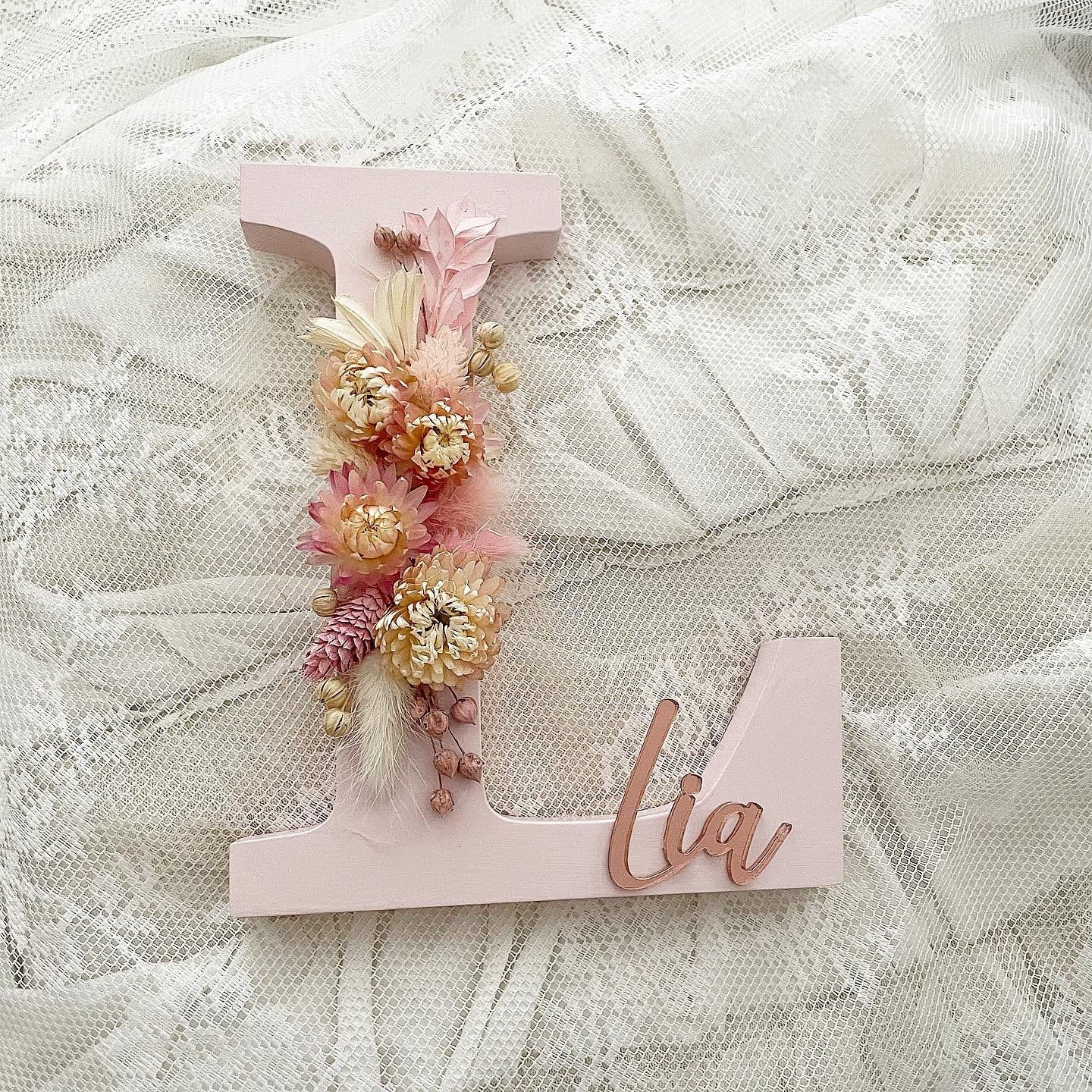 Dusty Rosé Flowerletters - Wood Kids World